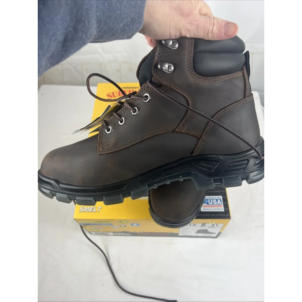 Herman Survivor Steel Toe Work Shoes Black Lace Up Mens 13